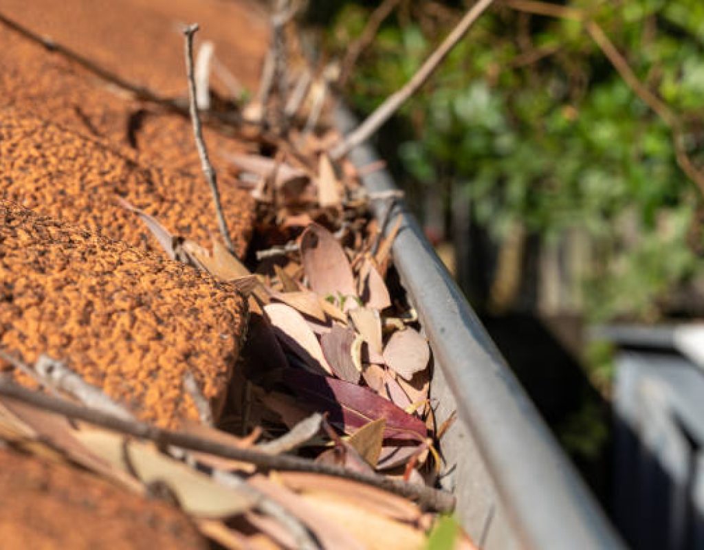 Professional gutter cleaner removing buildup to enhance drainage system performance.